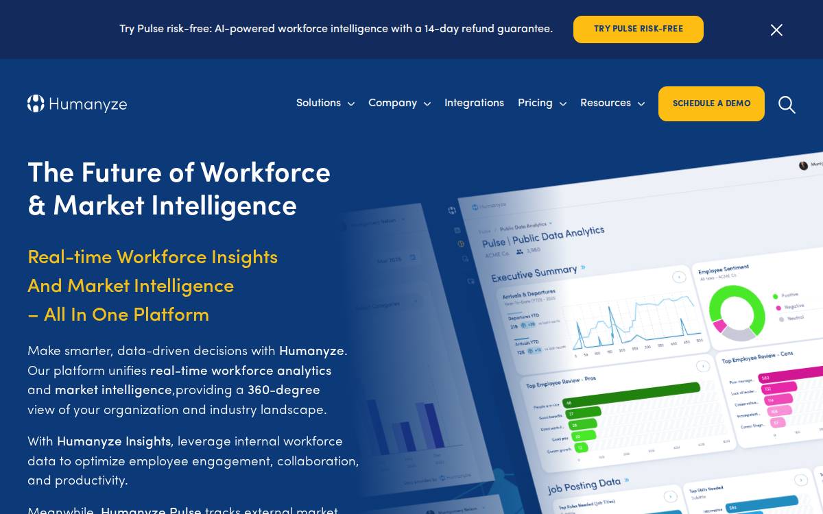 Humanyze website preview