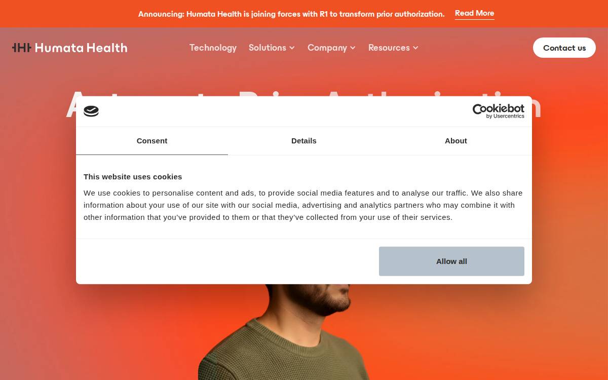 Humata Health website preview