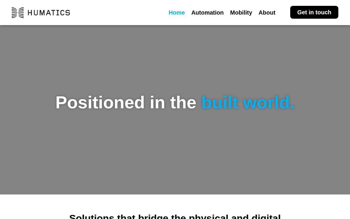 Humatics website preview