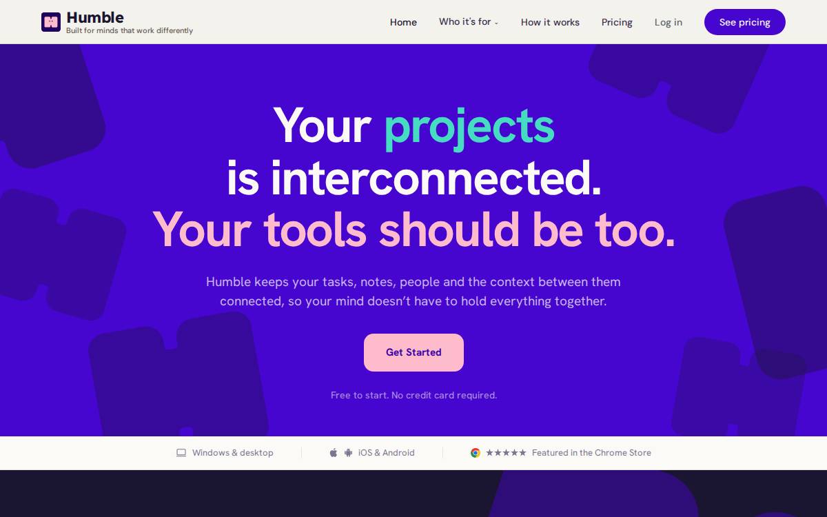 Humble website preview