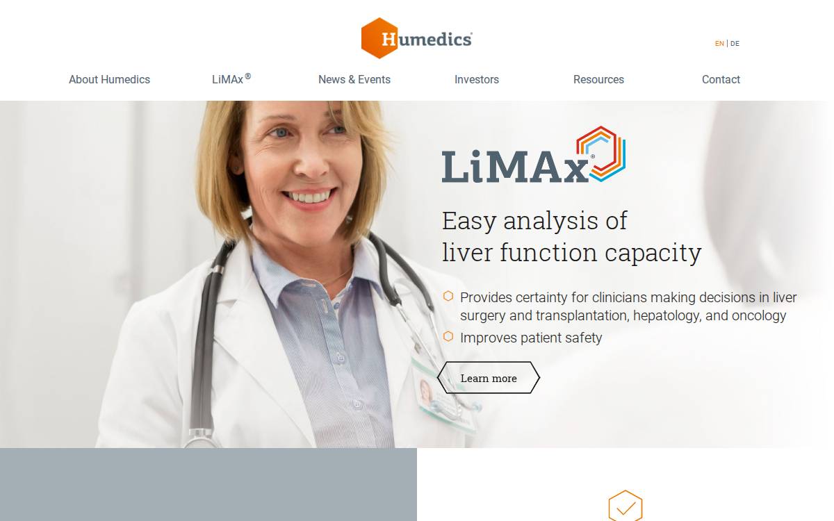 Humedics website preview