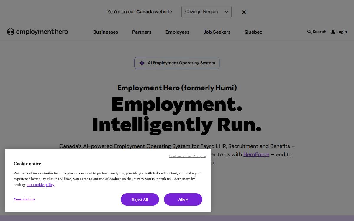 Humi website preview