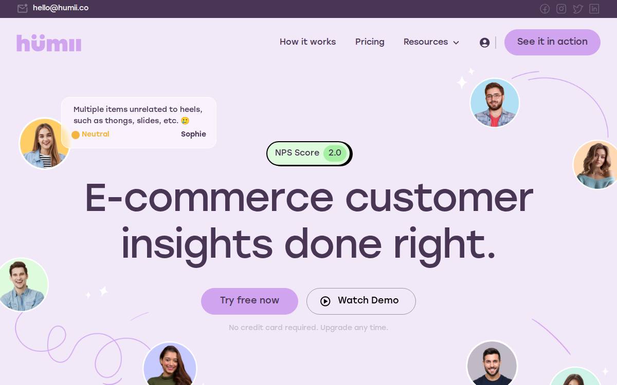 Humii website preview