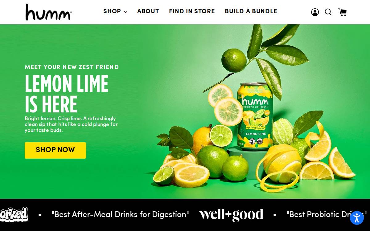 Humm Kombucha website preview