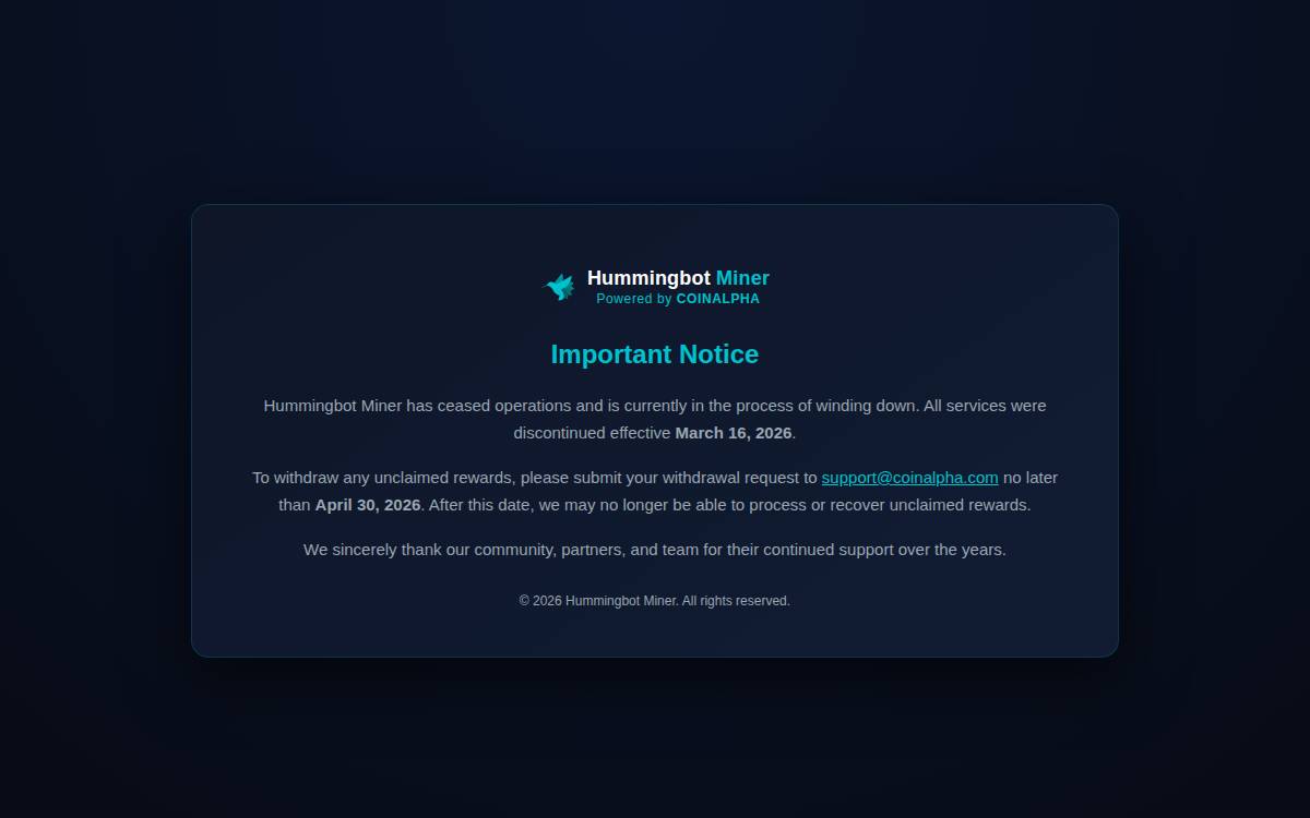 Hummingbot website preview