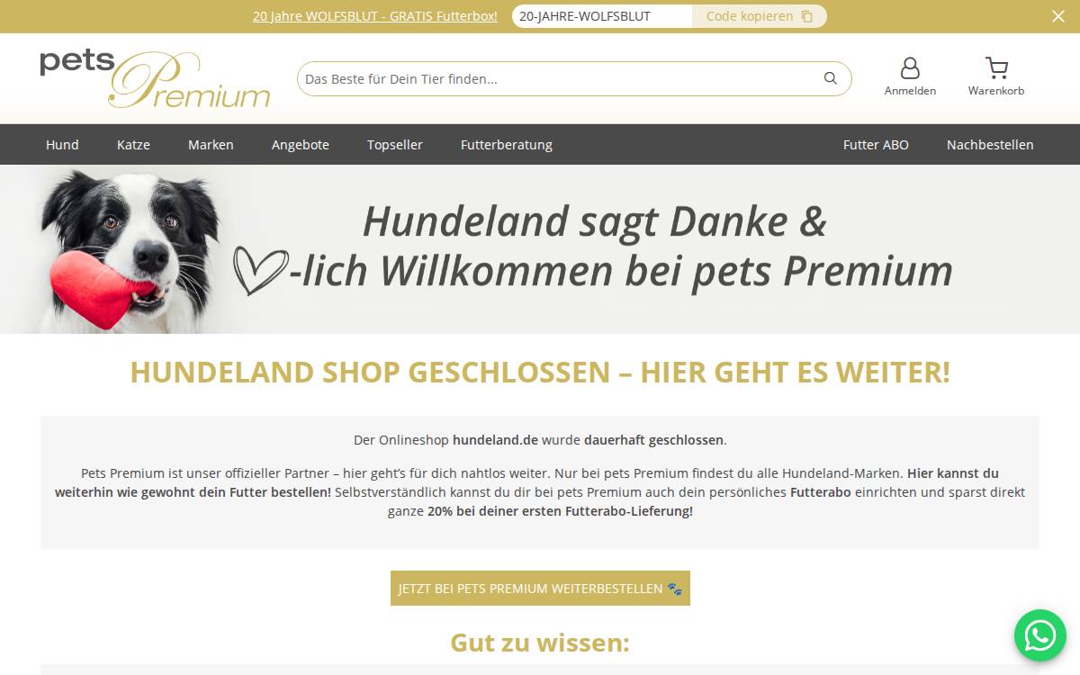 Hundeland website preview