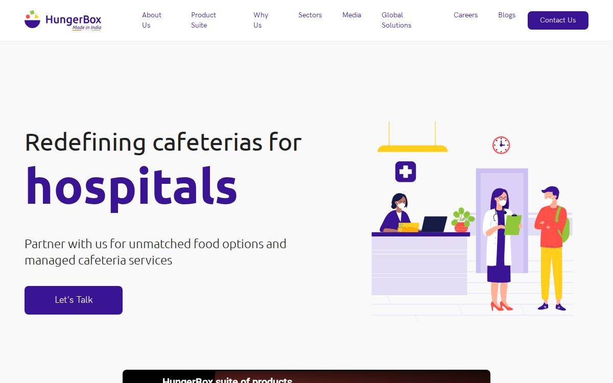 hungerbox website preview
