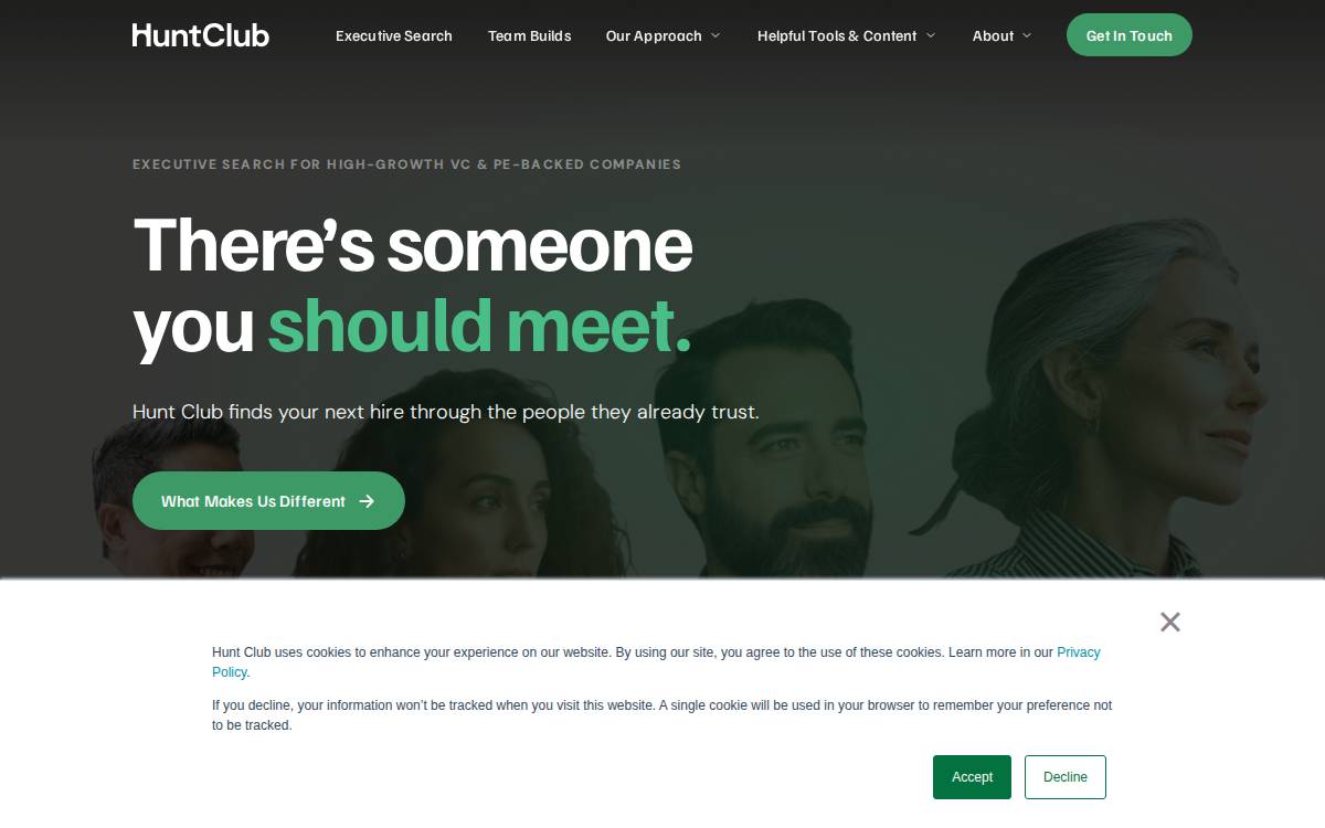 Huntclub website preview