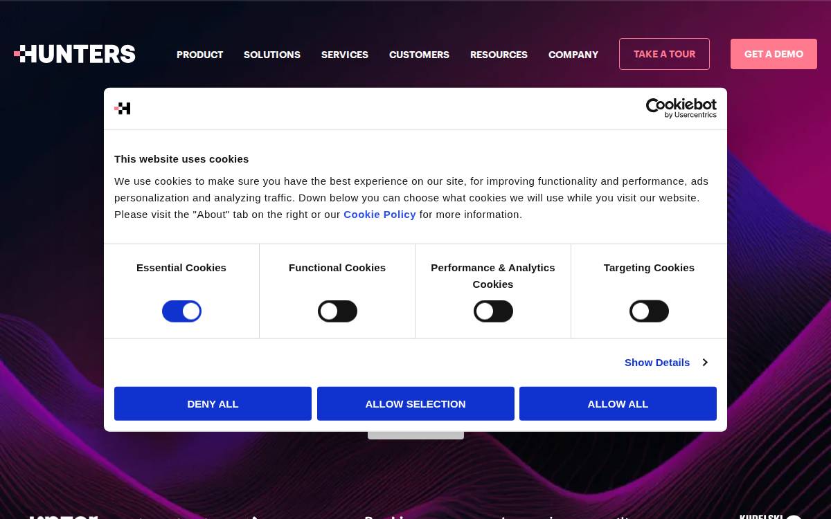Hunters Ai website preview