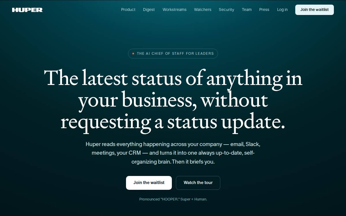 Huper website preview