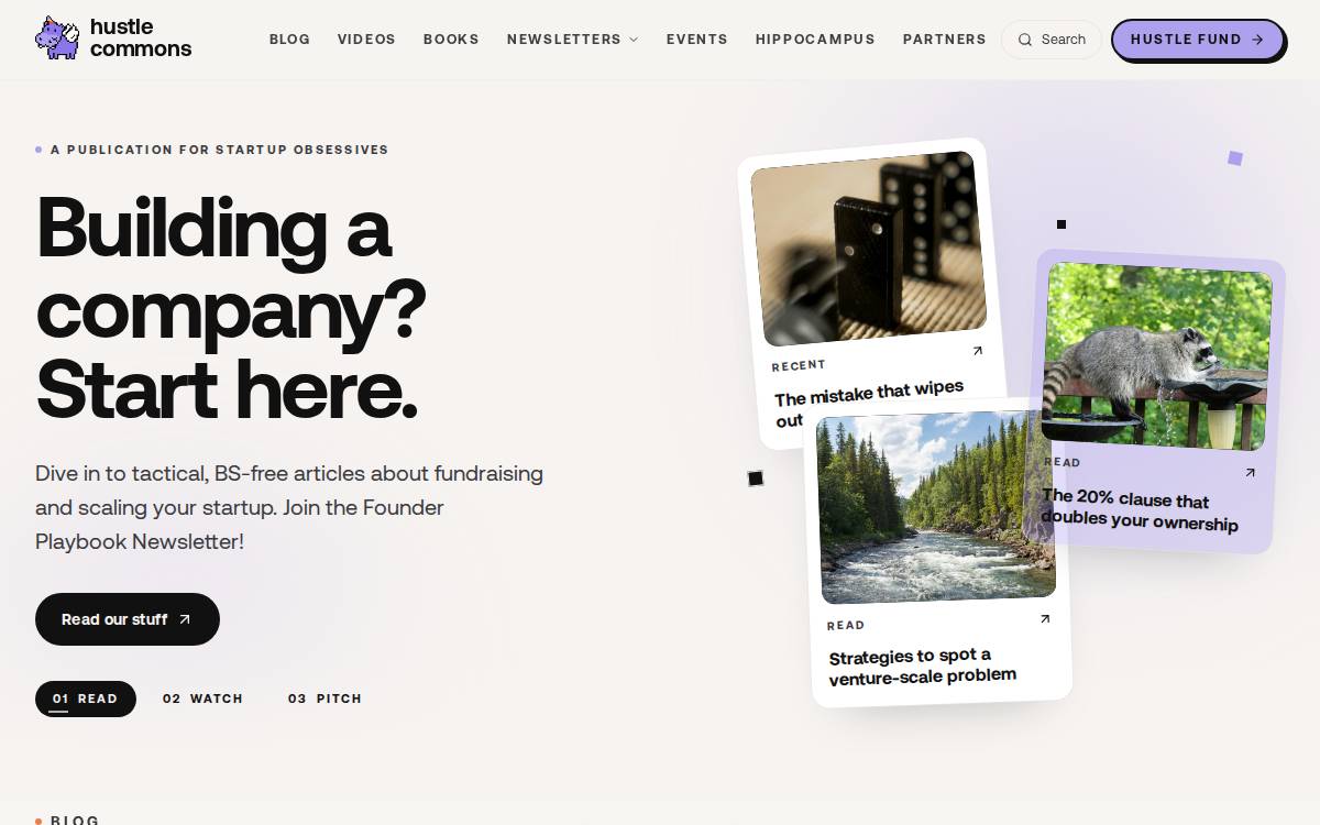 Hustle Commons website preview