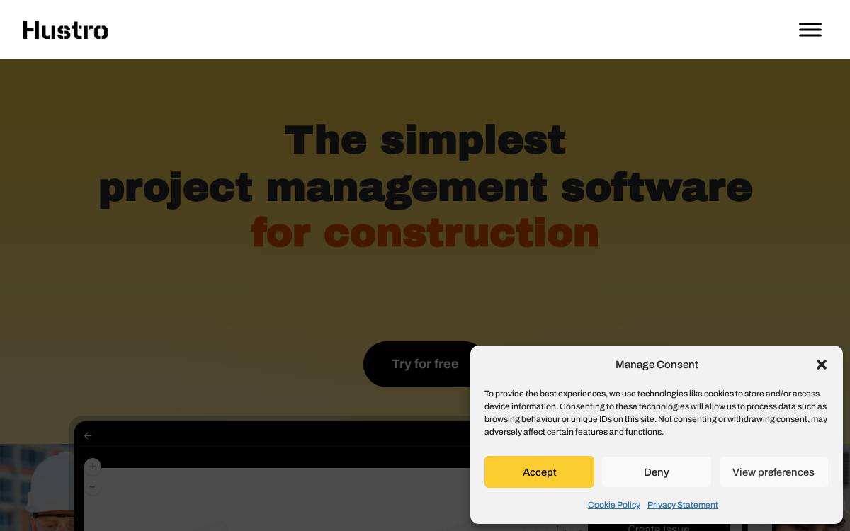 Hustro website preview