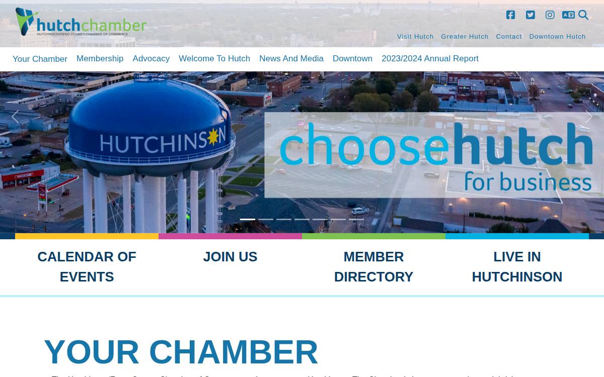Hutch Chamber Home website preview