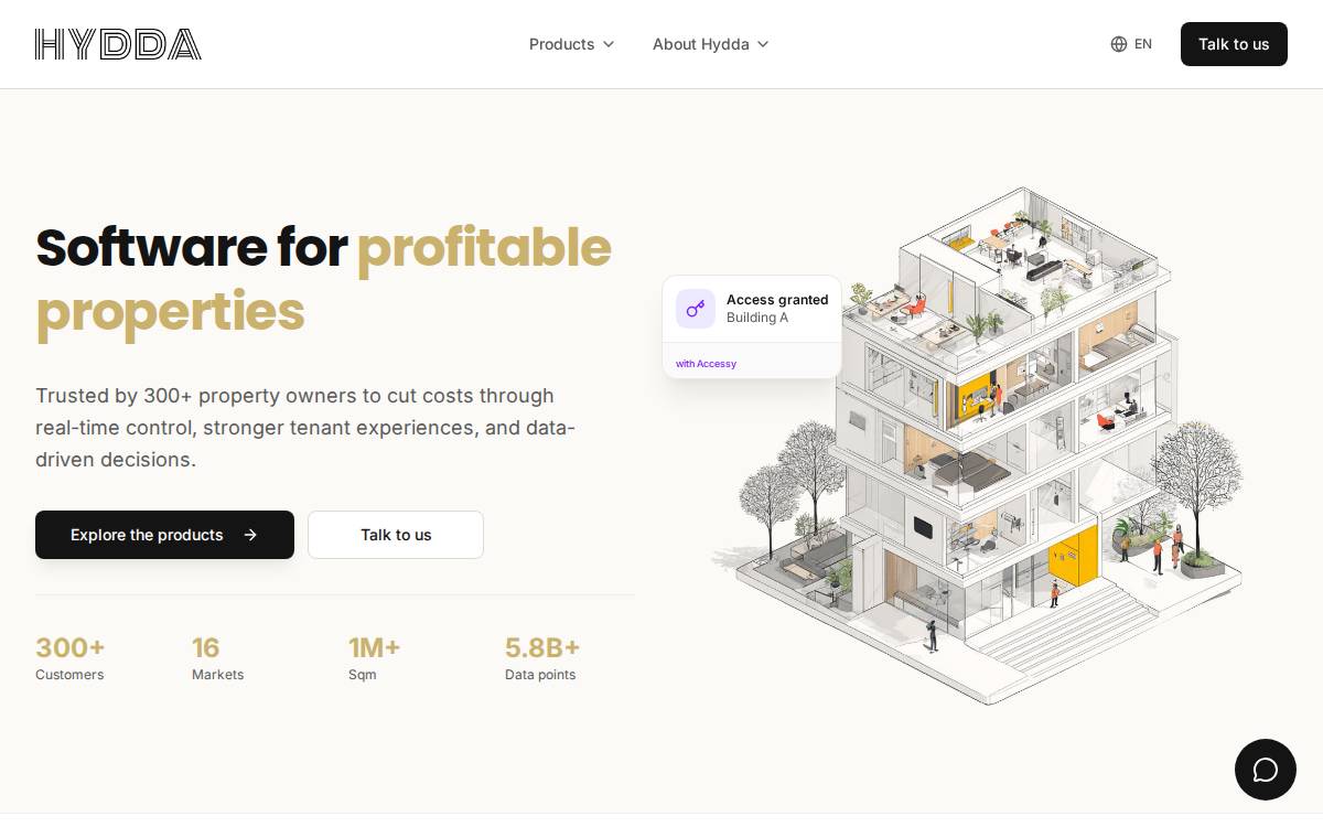 Hydda website preview