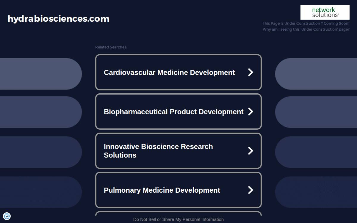 Hydra Biosciences website preview