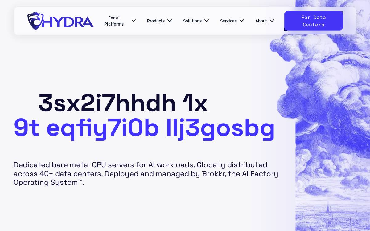 Hydra Host website preview