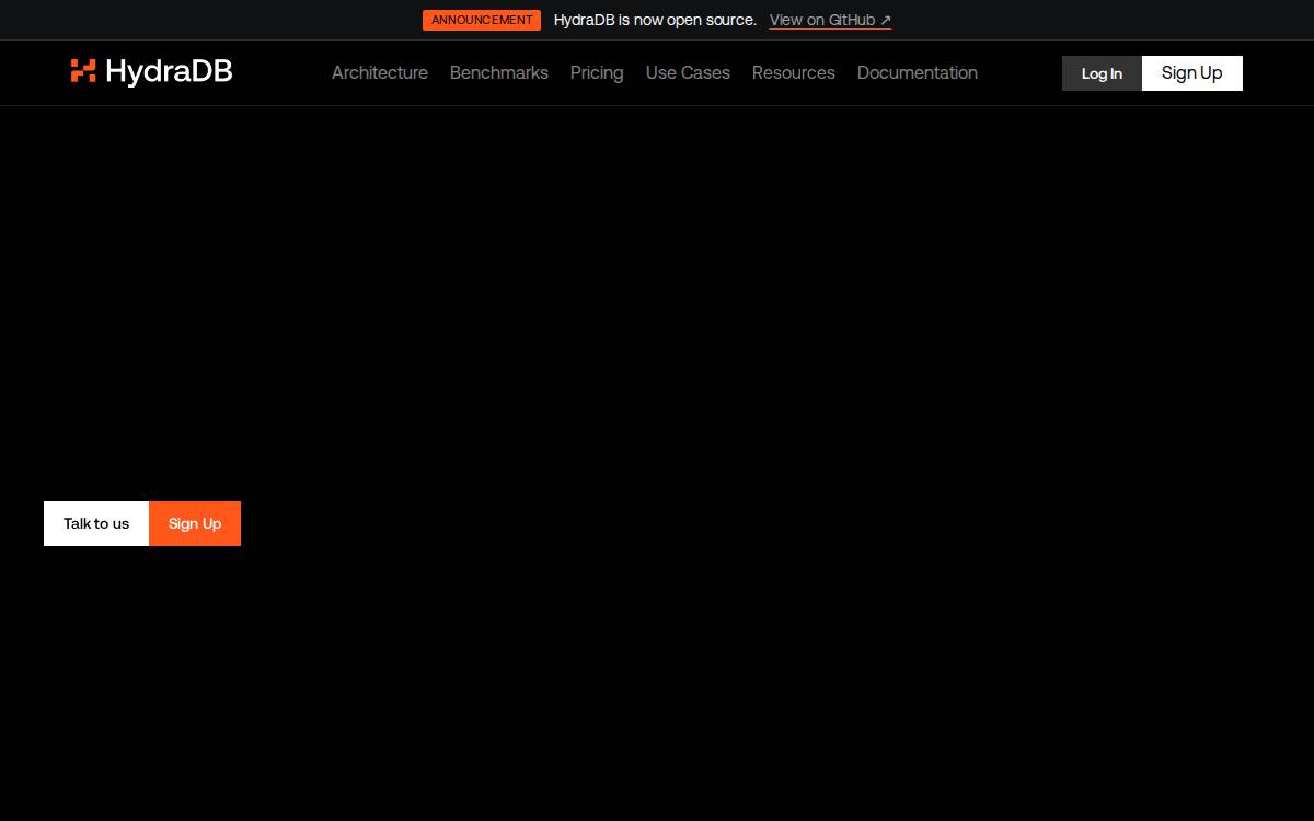 HydraDB website preview