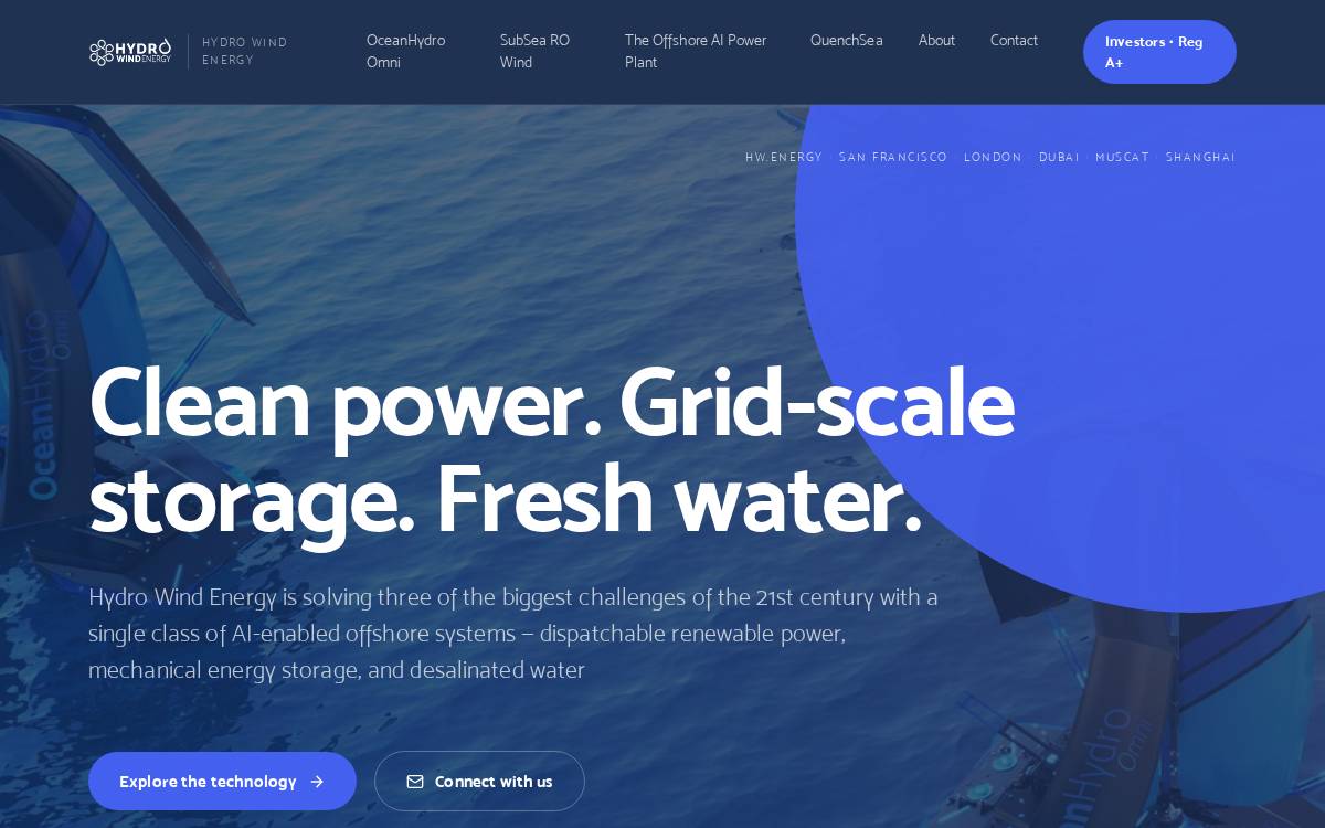 Hydro Wind Energy website preview