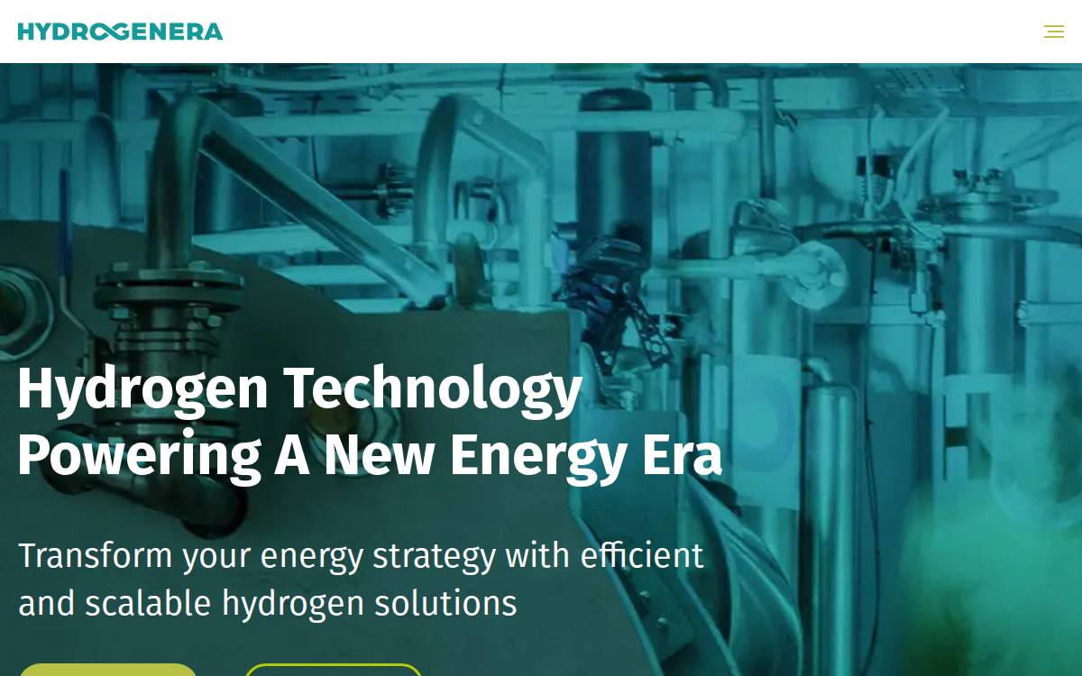 HYDROGENERA Green hydrogen website preview