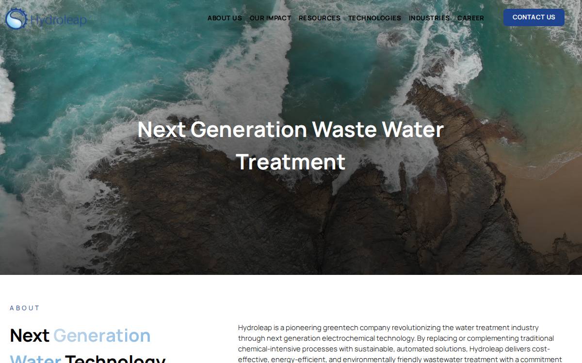 Hydroleap website preview