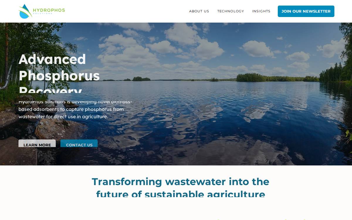 HydroPhos Solutions website preview