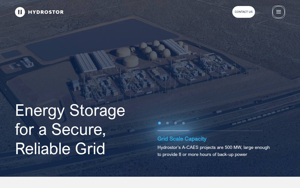 Hydrostor website preview