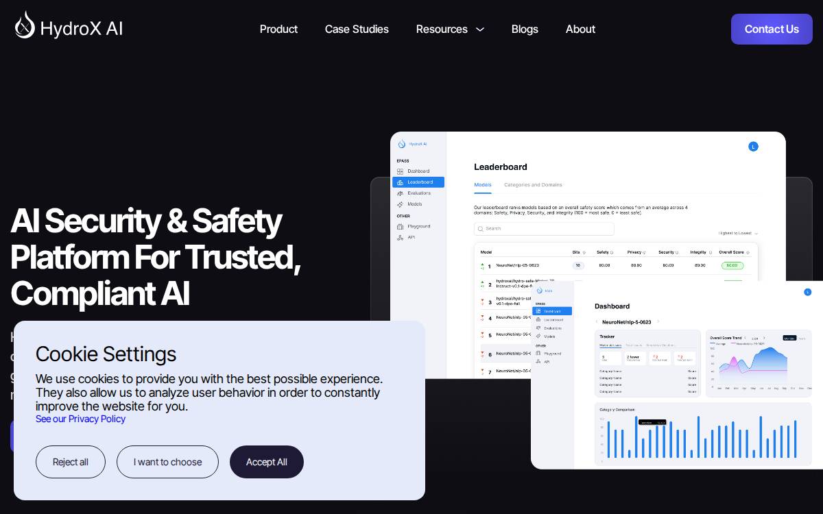 Hydrox website preview