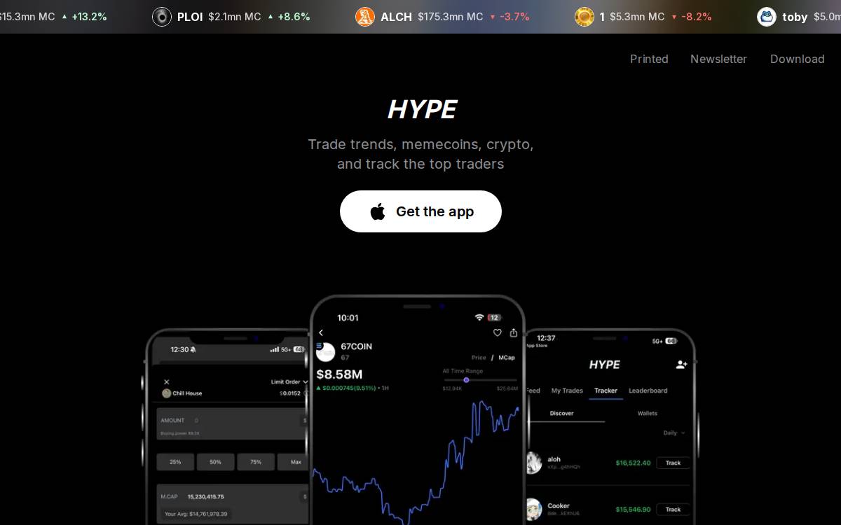 Hype website preview