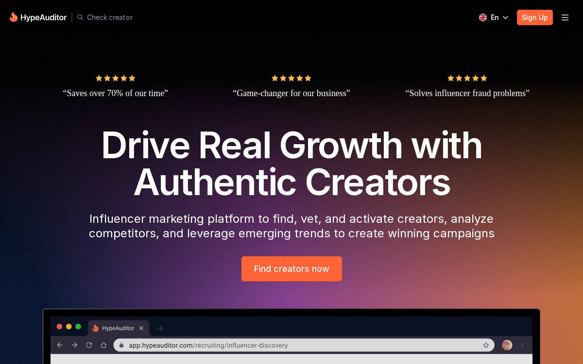HypeAuditor website preview