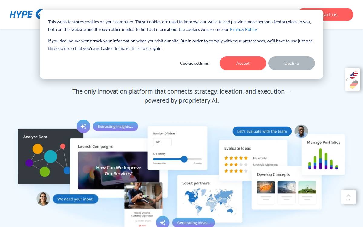 Hypeinnovation website preview