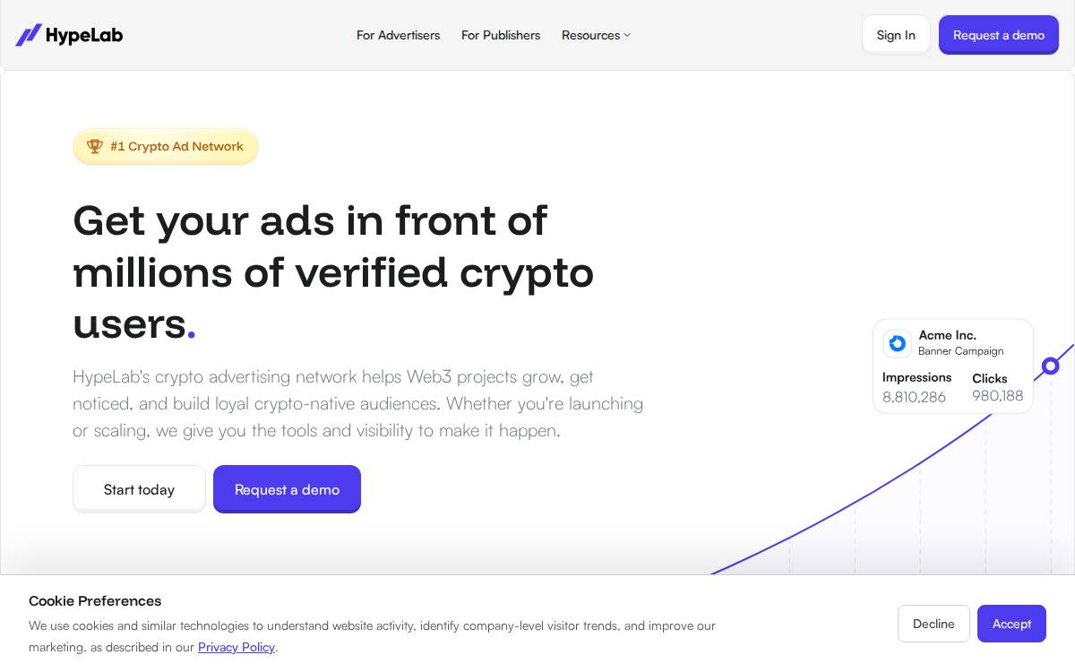 HypeLab website preview
