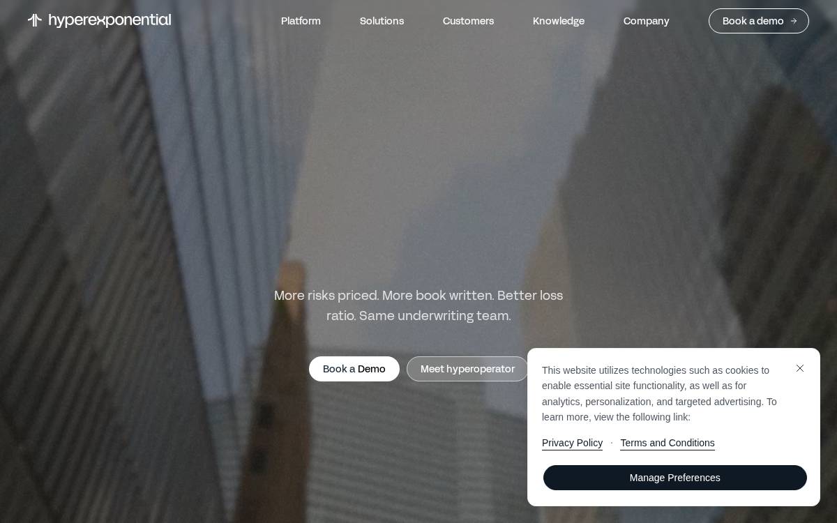 hyperexponential website preview