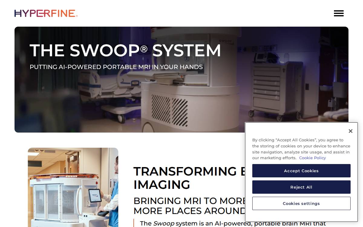Hyperfine Research website preview