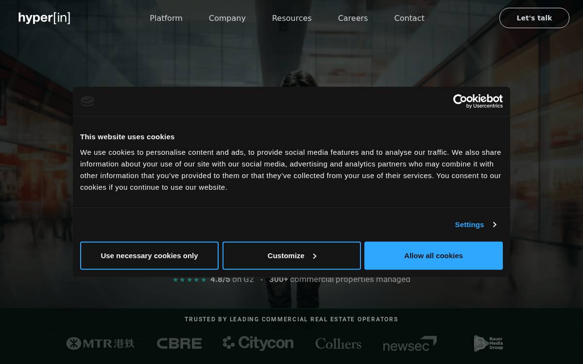 Hyperin website preview