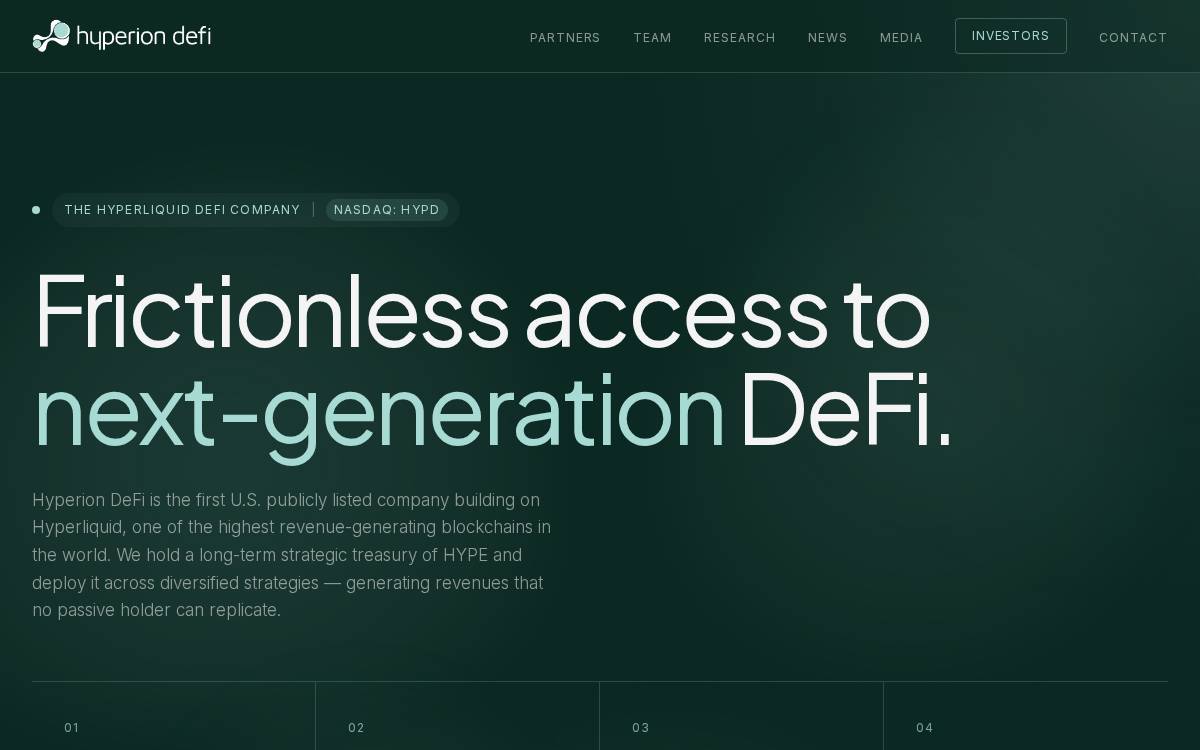 Hyperion Defi website preview