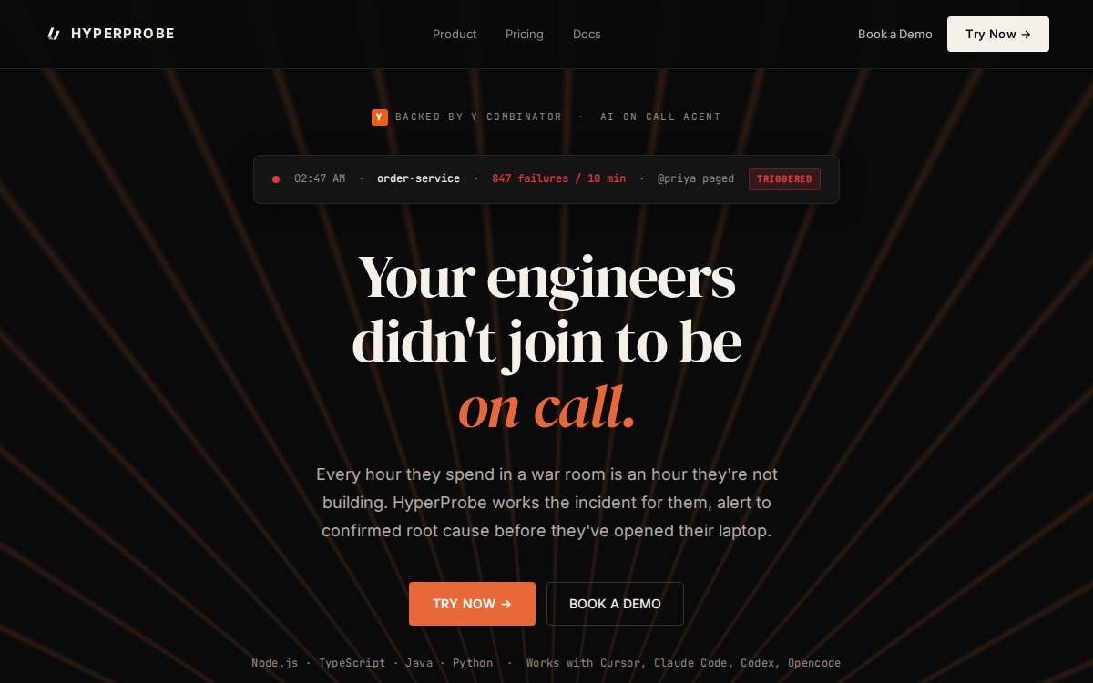 HyperProbe website preview