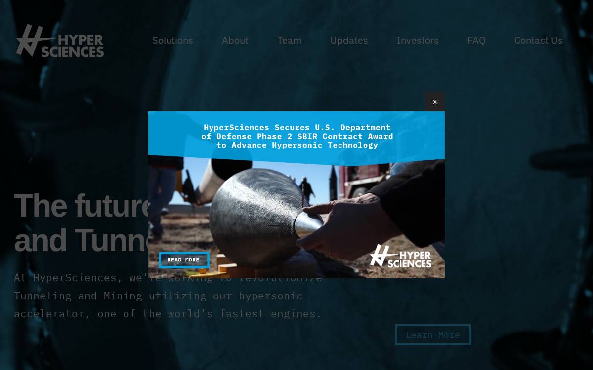 HyperSciences website preview