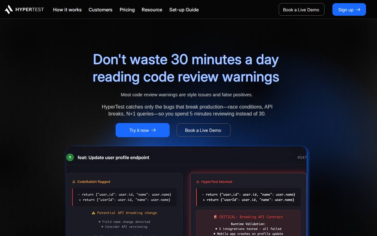 Hypertest website preview