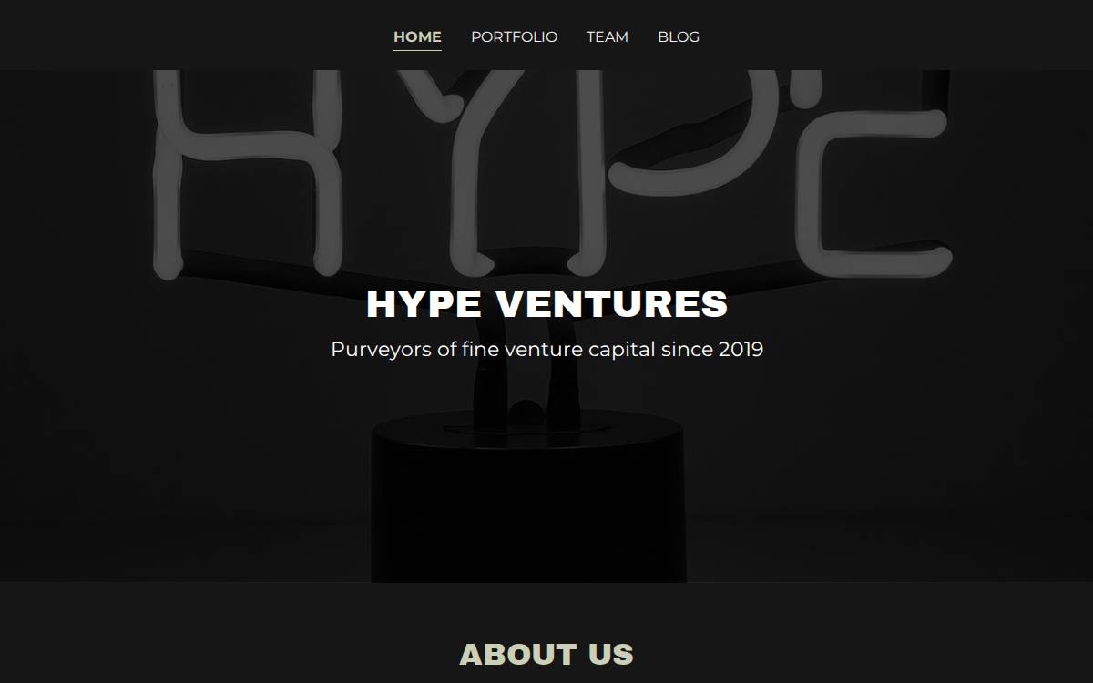 Hypeventures website preview