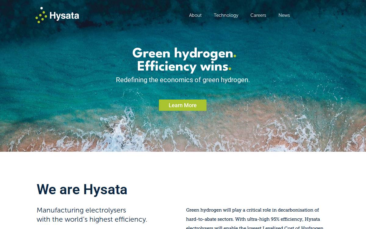 Hysata website preview