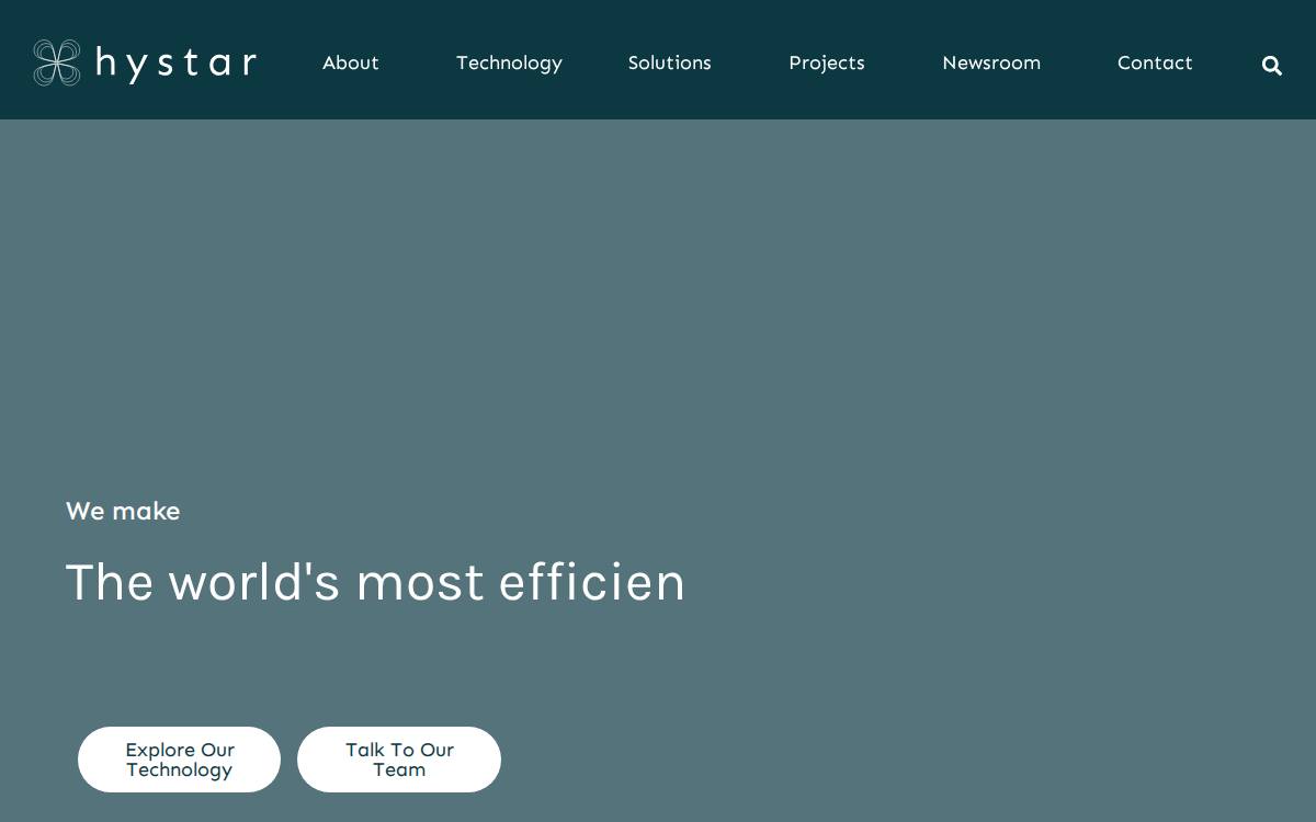 Hystar website preview