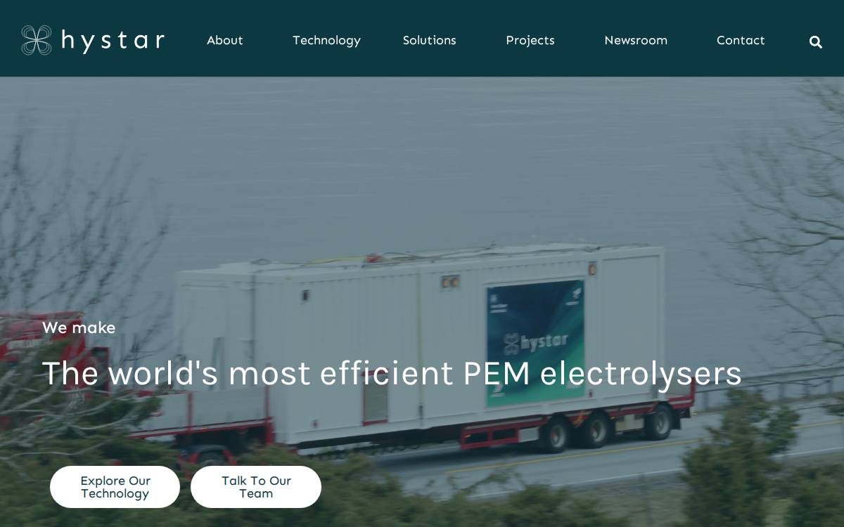 Hystar website preview