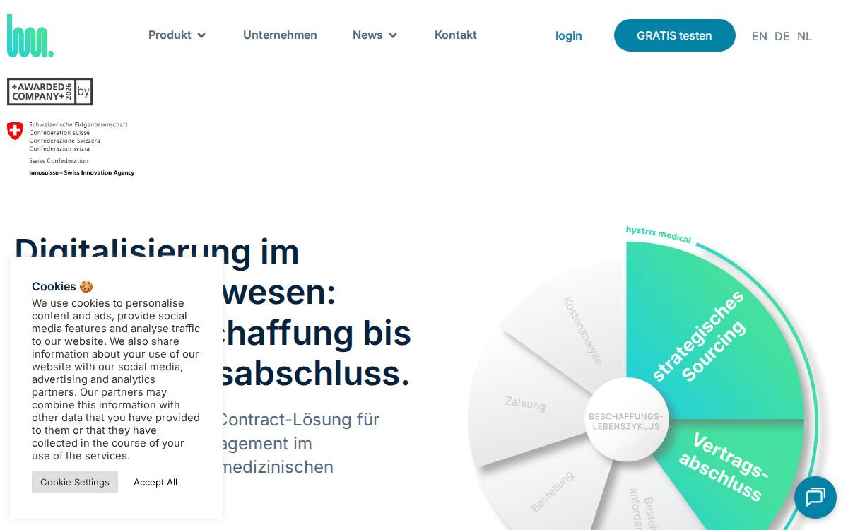 Hystrix Medical website preview