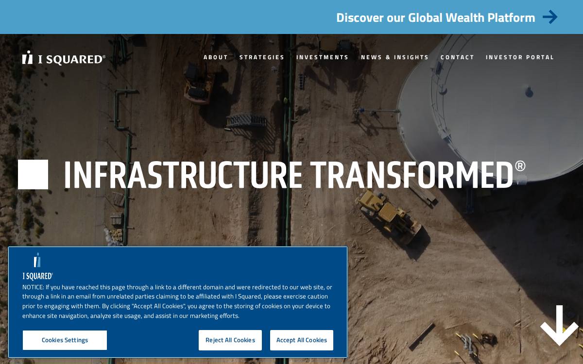 I Squared Capital website preview
