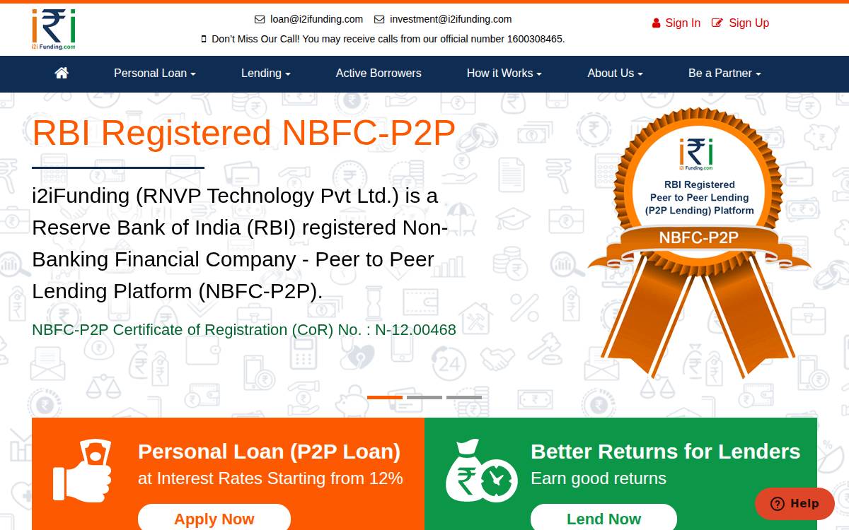 i2iFunding website preview