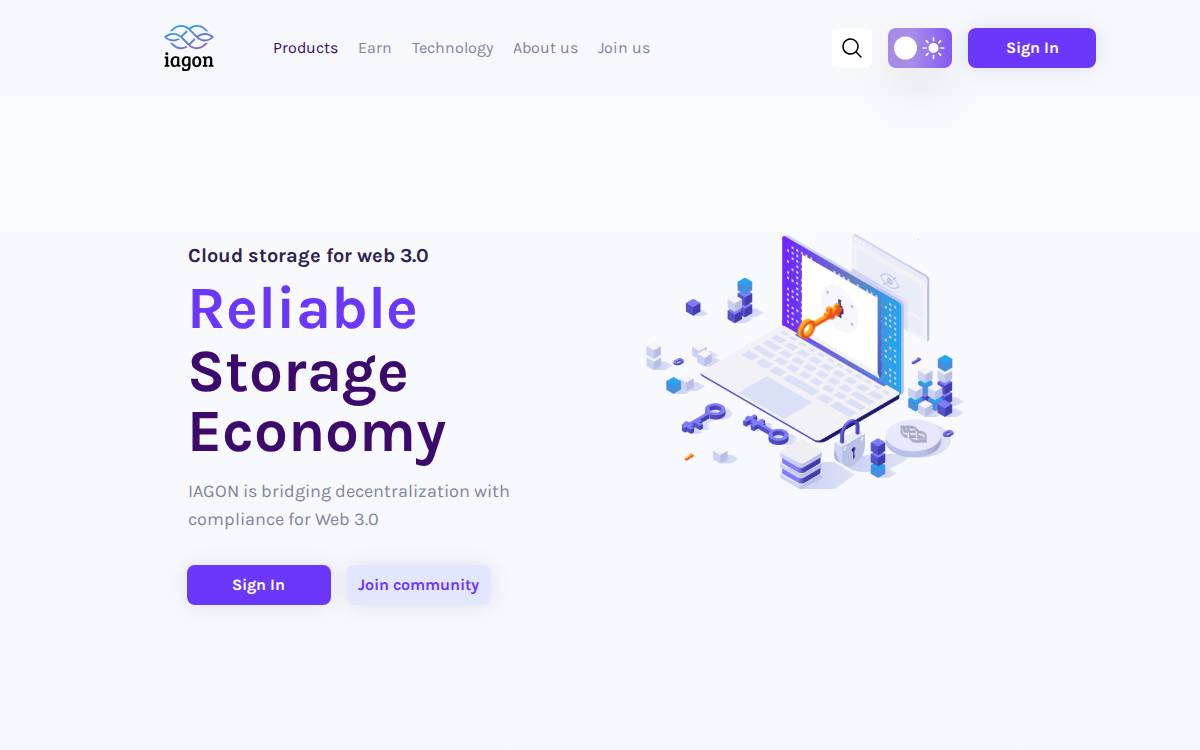 Iagon website preview