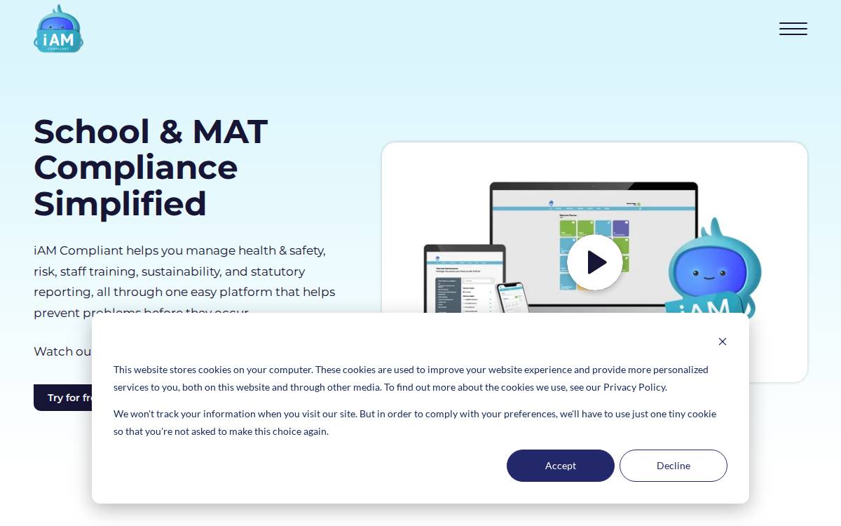 Iam Compliant website preview