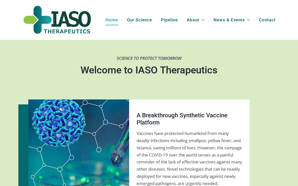 Iaso Therapeutics website preview