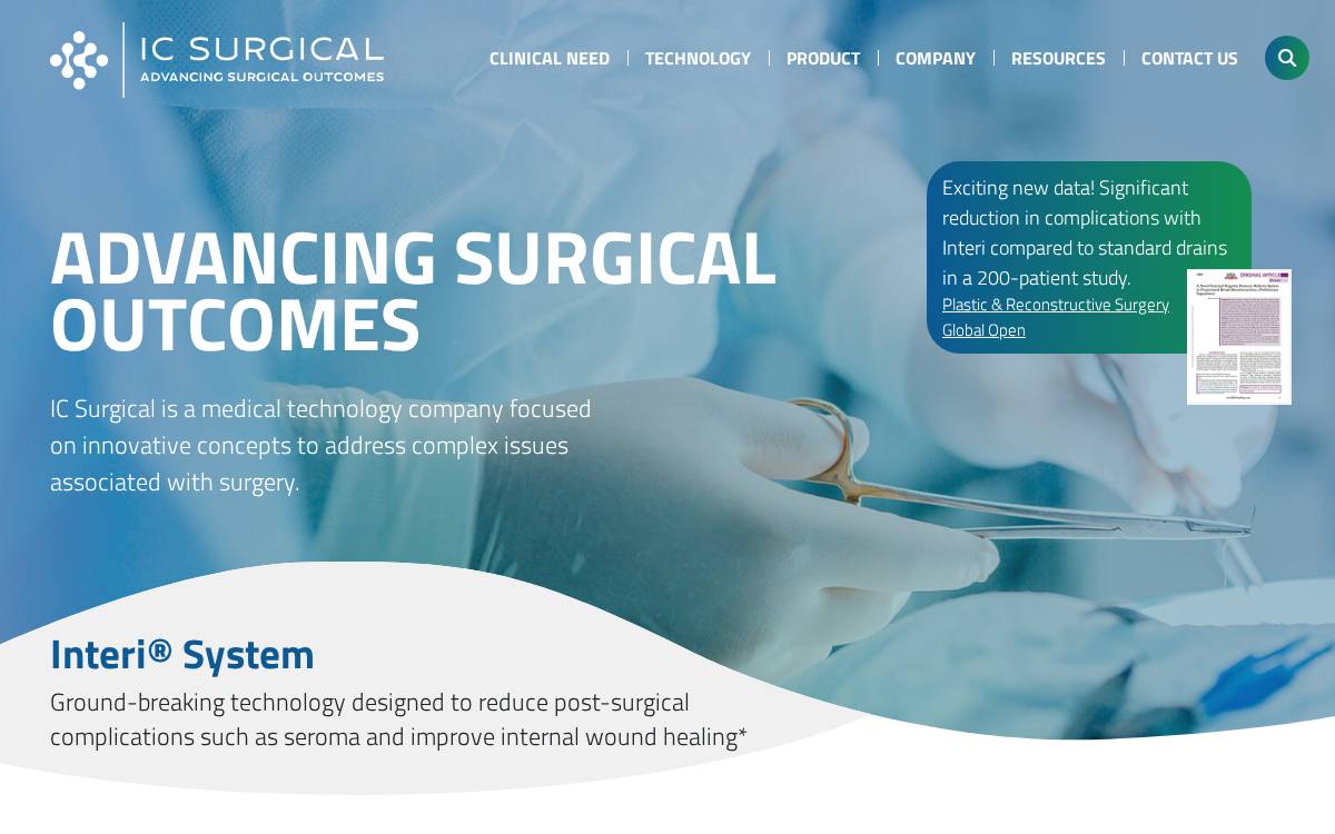 IC Surgical website preview