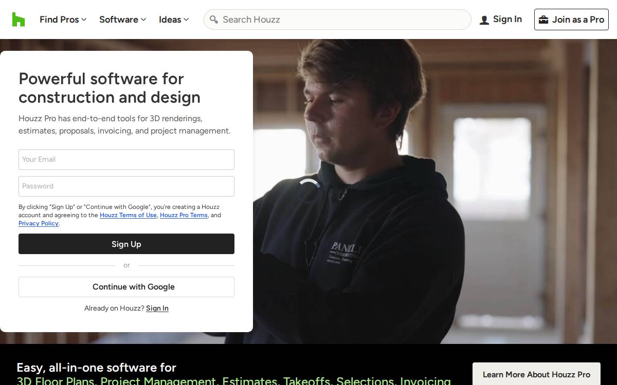 Houzz website preview